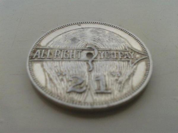 Image 2 of Vintage Jack & Charlie's 21 Club Spinner Token / Coin