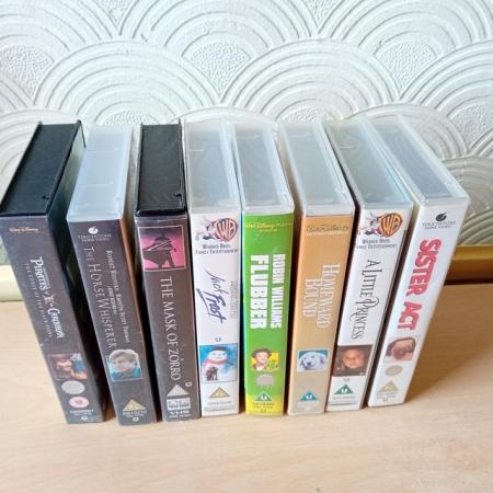 Image 1 of VHS video selection, 8 videos, rating either U, PG or 12