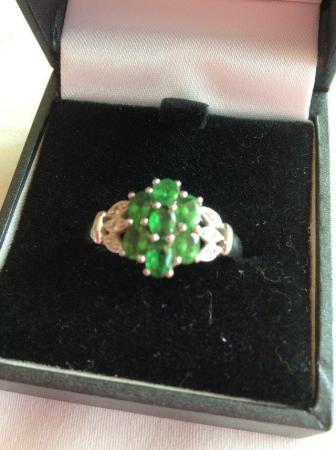 Image 2 of White gold - diopside and diamond ring