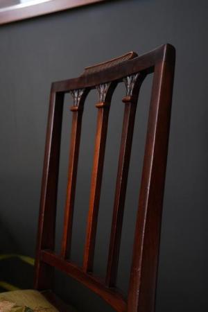 Image 7 of Victorian Mahogany Occasional Chair Original Tapestry