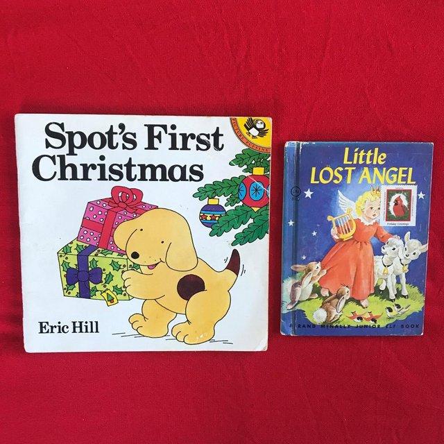 Preview of the first image of 2 vintage 1980's children's Christmas books: Spot & Angel.
