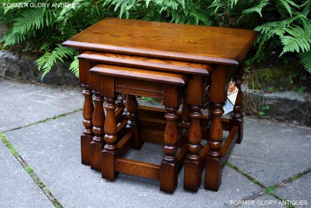Image 63 of AN OLD CHARM LIGHT OAK NEST OF TABLES COFFEE TEA TABLE SET