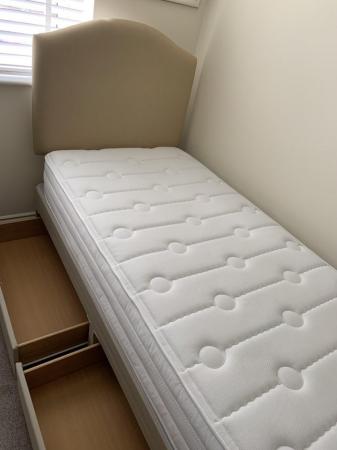 Image 3 of Single divan bed including fabric headboard