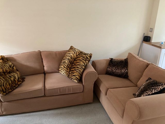 Preview of the first image of Two 2-seater sofas (1 Sofa bed).