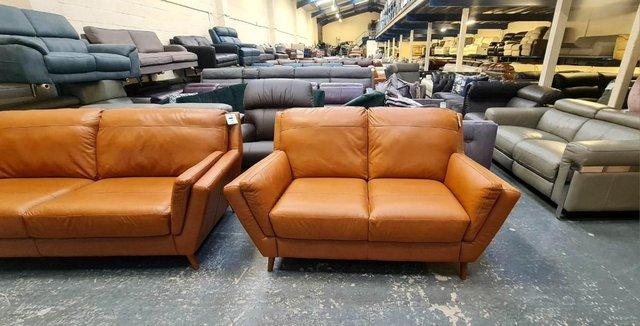 Image 7 of Fellini Alaska Brittany tan leather 3+2 seater sofas