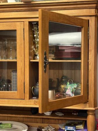 Image 2 of Oak Dresser bespoke made with glass display doors