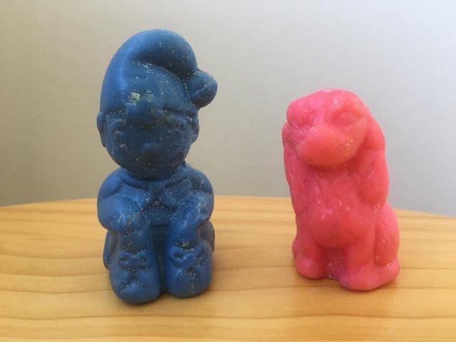 Preview of the first image of 2 vintage 1970's novelty soaps - blue Noddy & pink Lady.