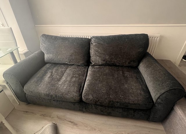 Preview of the first image of Argos Tammy charcoal grey 3 seater sofa.