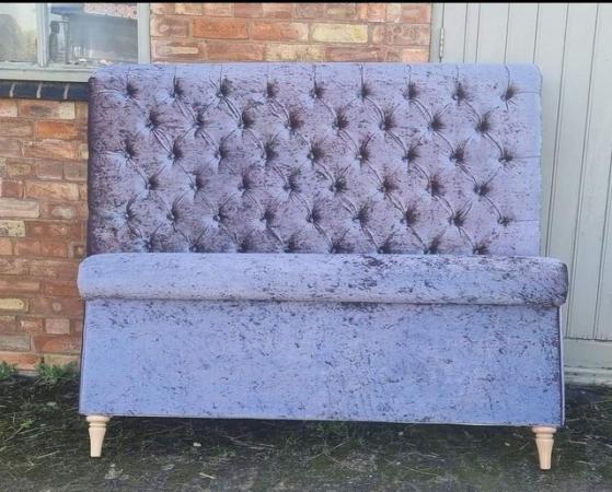 Image 1 of Bensons for beds luxury king size purple upholstered bed