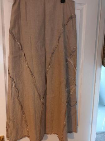 Image 3 of M&S per una, beige linen detailed skirt