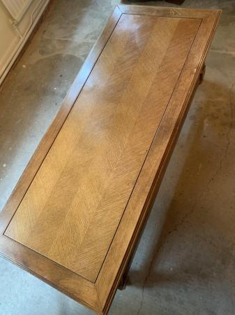 Image 3 of Long Heavy wooden coffee table