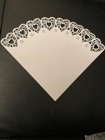 Image 1 of White heart laser cut confetti cones 149 pieces