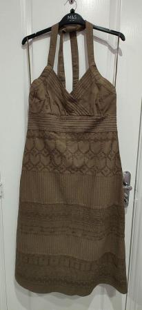 Image 1 of New NEXT Brown Halter Dress Size 12