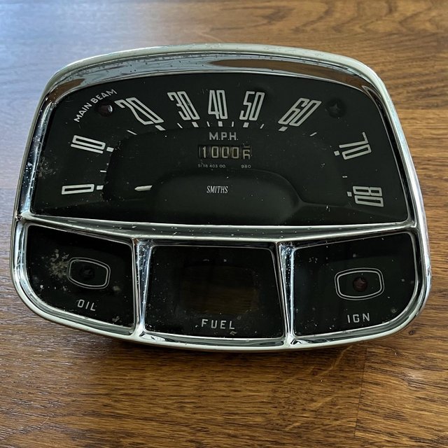 Preview of the first image of Austin A30 Smiths instrument cluster - NO FUEL GUAGE.