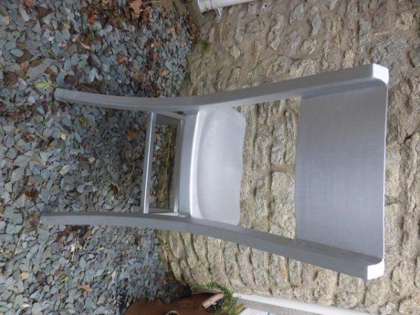 Image 3 of 2x Brushed Aluminium Factory style Chairs