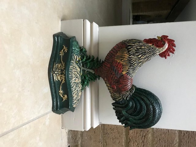 Preview of the first image of DOORSTOP – COLOURFUL CAST IRON COCKEREL.
