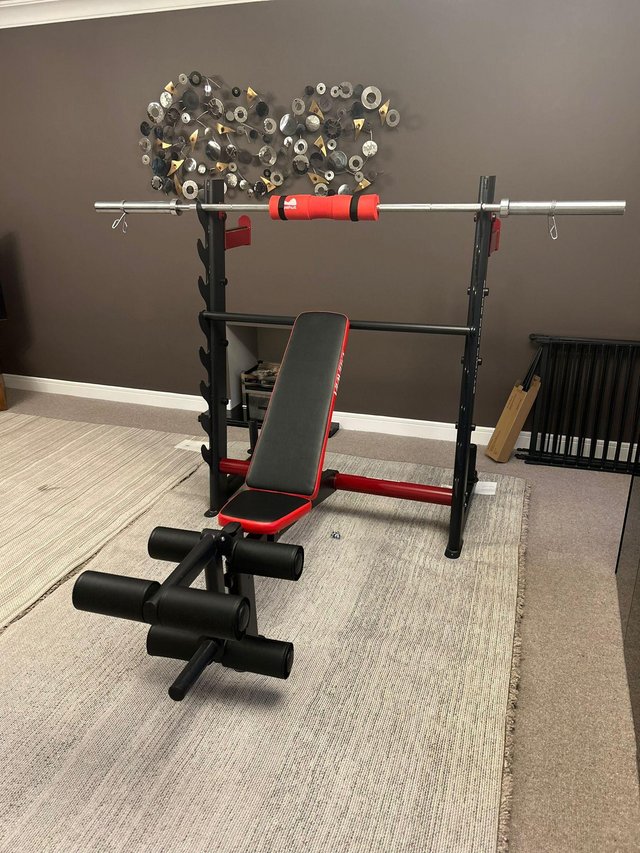 Preview of the first image of Viavito studio pro Olympic barbell weight bench.