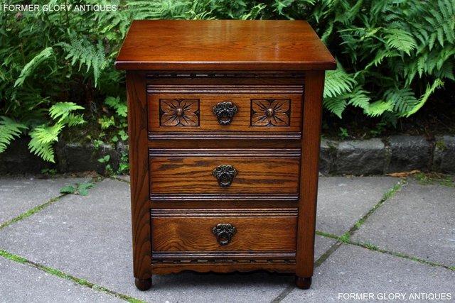 Image 26 of OLD CHARM LIGHT OAK BEDSIDE LAMP TABLES CHESTS OF DRAWERS