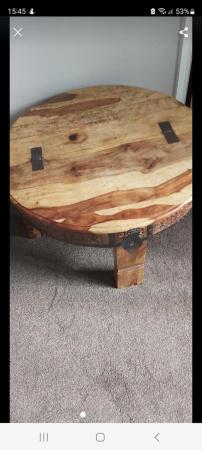 Image 3 of Coffee table..round sheesham wood coffee table..