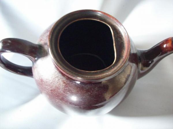 Image 1 of Antique Old ceramic Brown teapot says TEAPOT & CO on the bot