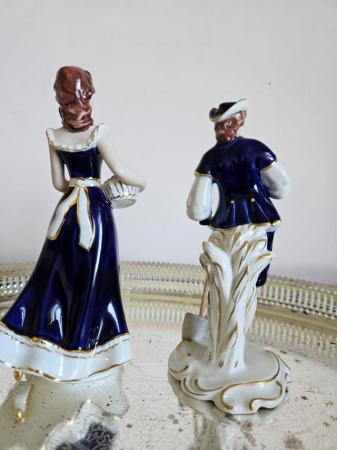 Image 5 of ROYAL DUX Bohemia Figurine in Cobalt Blue and Gilt Porcelain