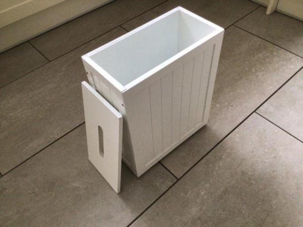 Image 2 of White wooden Bathroom storage box