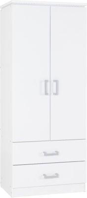 Preview of the first image of Charles 2 door 2 drawer wardrobe in white.