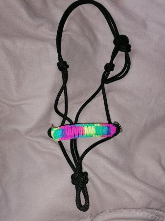 Image 1 of Rainbow bitless rope bridle cob sized