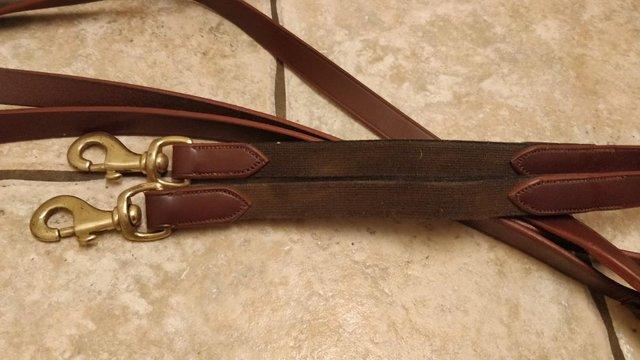 Image 5 of JOHN WHITAKER BROWN LEATHER ELASTICATED DRAW REINS