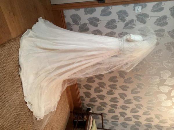 Image 2 of Handmade wedding dress, ivory silk, size 6