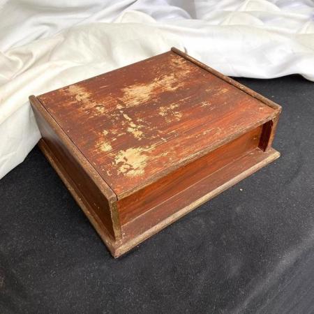 Image 2 of Vintage Wooden Button & Sewing Box