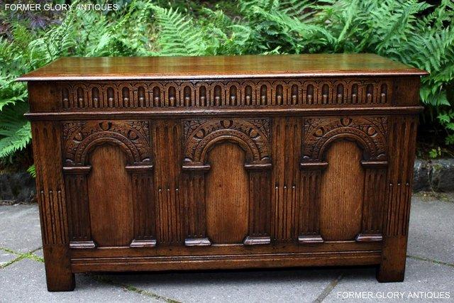 Image 36 of A TITCHMARSH & GOODWIN CARVED OAK BLANKET CHEST BOX TRUNK