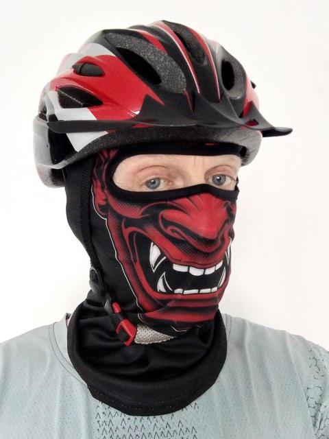 Red & black helmet with a FREE korean devil face mask. - £26 each