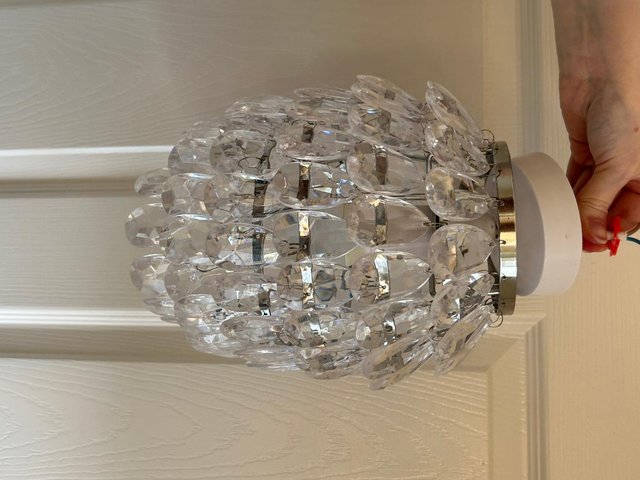 Preview of the first image of Clear Acrylic Jewel Droplets Pineapple Shape Pendant Shade 1.