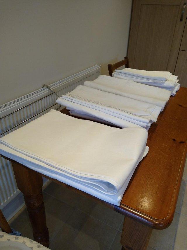 Preview of the first image of 15 large, old and vintage table cloths.