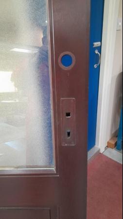 Image 2 of Solid mahogany door with frosted glass