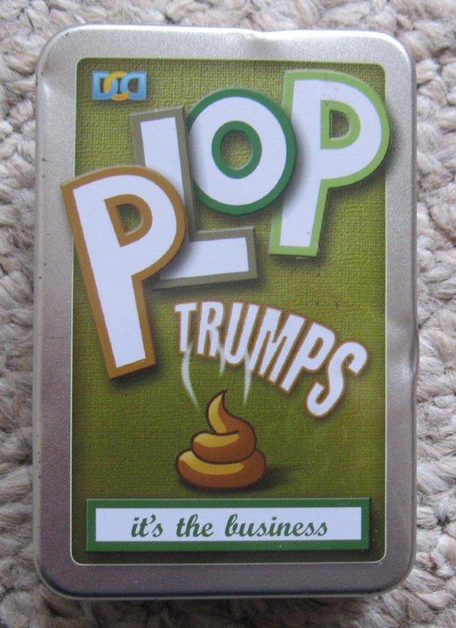 Preview of the first image of Plop Trumps, it's the business card game.