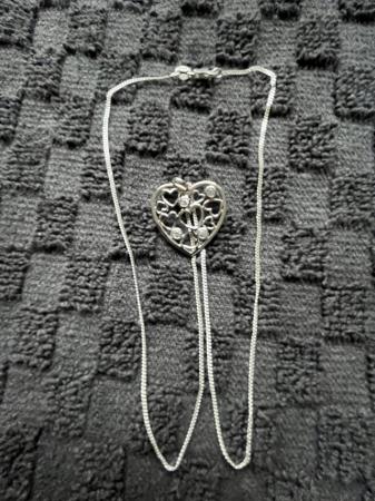 Image 2 of Heart Pendant Sterling Silver Chain