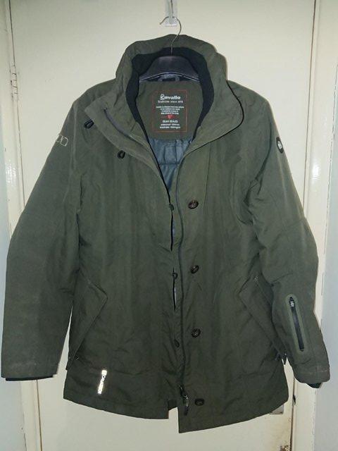 Preview of the first image of Ladies Cavello Padded Riding Jacket in Khaki size 40 (12).