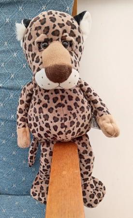 Image 21 of Russ Berrie UK soft toy Leopard.  Length approx: 14".