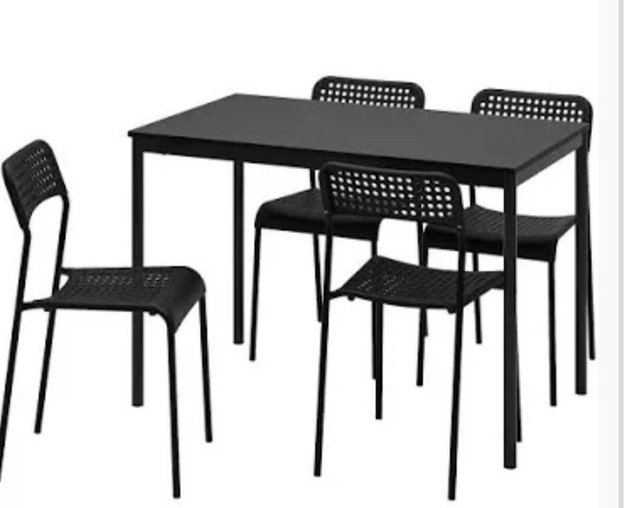 Preview of the first image of IKEA SANDSBERG/ADDE  Rectangular dining table and four chair.