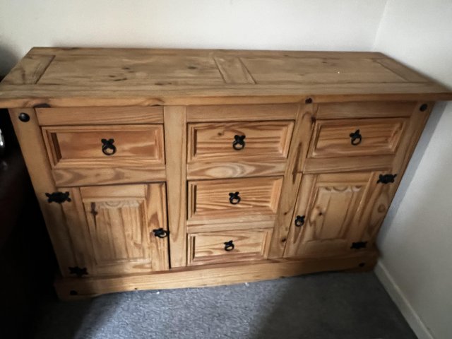 Preview of the first image of Solid pine dresser immaculate condition.
