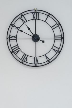 Image 1 of Large black metal wall clock