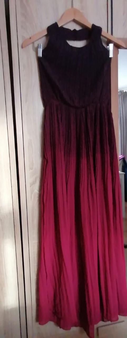 Preview of the first image of LADIES MAXI DRESS BURGUNDY /PURPLE S.