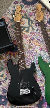 Image 2 of Black guitar and amp for sale