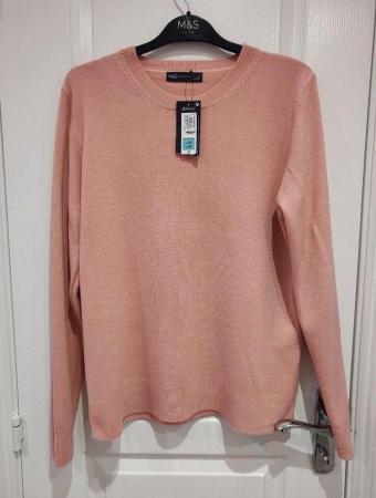 Image 2 of New Women's Marks and Spencer Pink Soft Acrylic Jumper UK 14