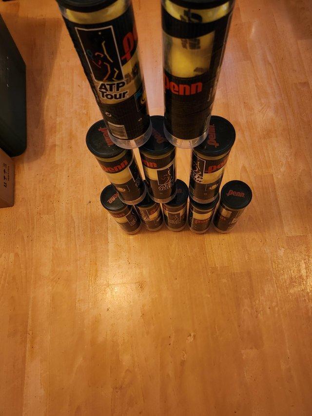 Preview of the first image of 10 tin tubes containing 4 pressurised balls offical ATP Tour.