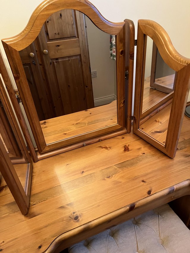 Preview of the first image of Ducal dressing table stool & 3 way mirror.