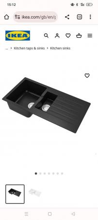 Image 2 of IKEA black composite kitchen sink NEW