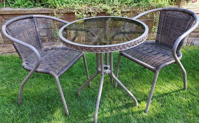 Image 1 of Bistro Set Garden Table & Two Chairs